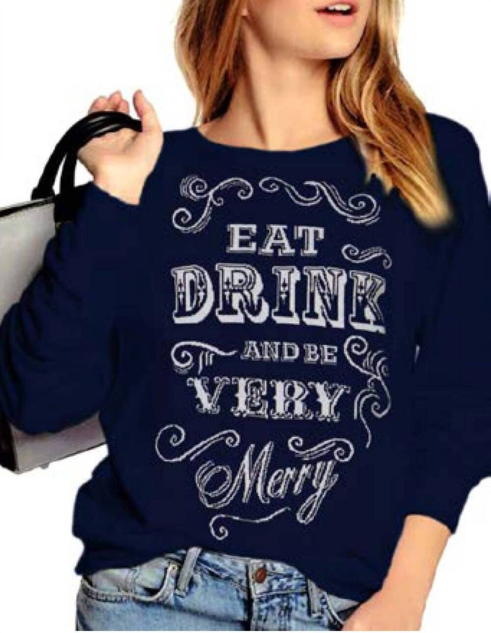 NEW PRINCE PETER COLLECTION eat drink & be merry pullover top in blue